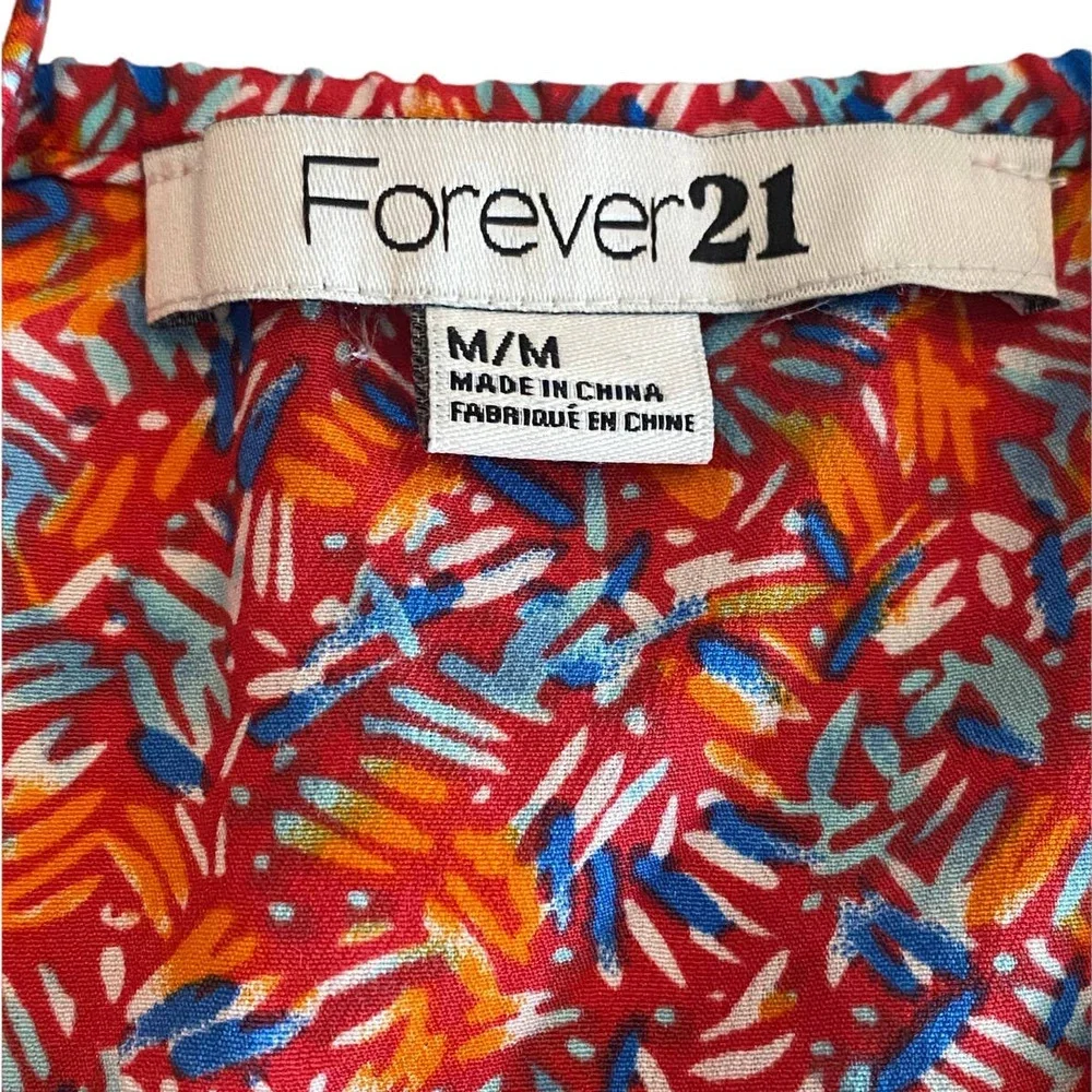 Forever‎ 21 Red Floral Cami Strap Romper